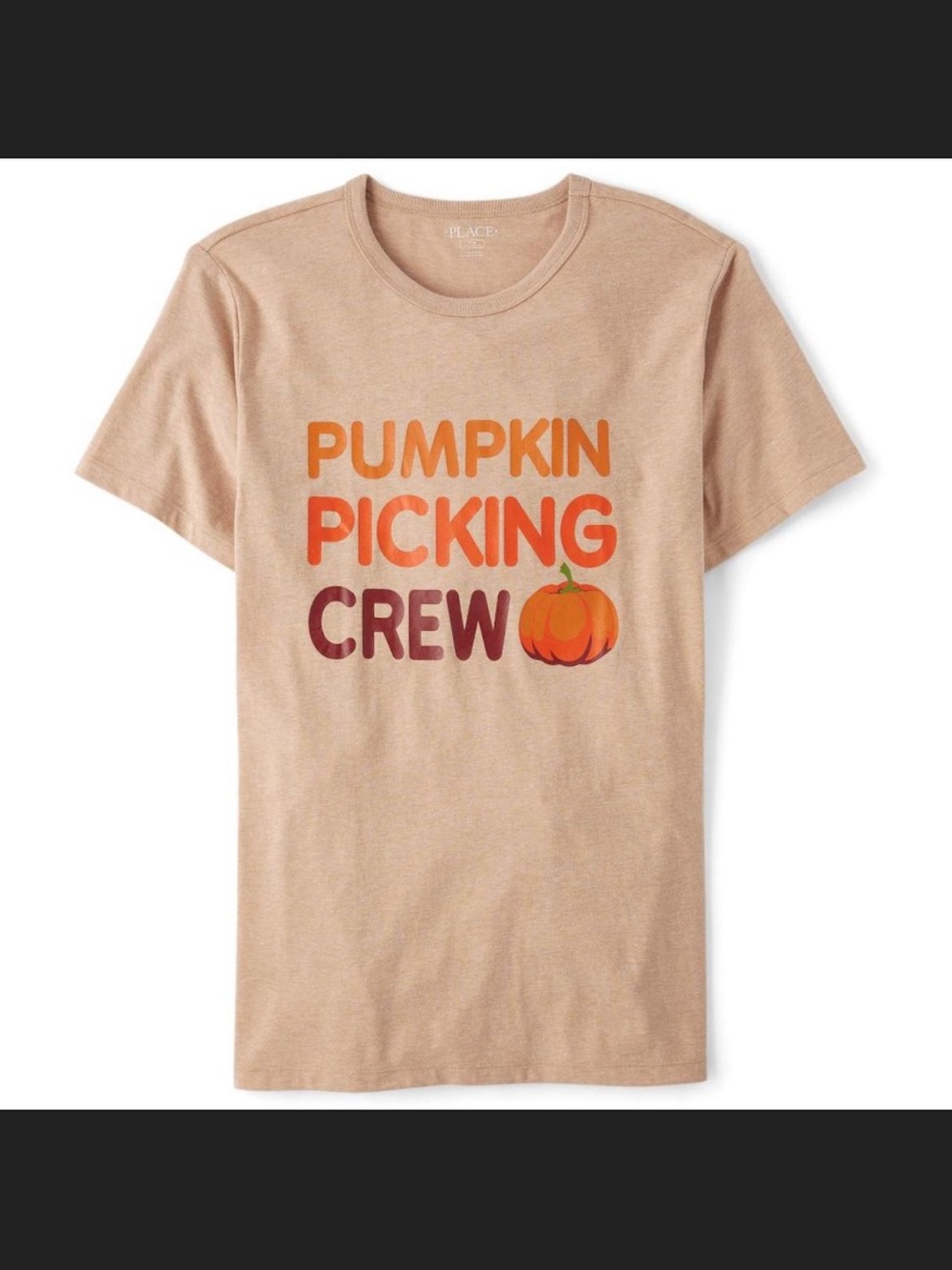 The Children’s Place Matching Family Pumpkin Picking Crew Tee Tan Women Small
